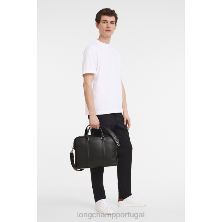 bolsas preto H88N475 maleta le foulonne homens Longchamp