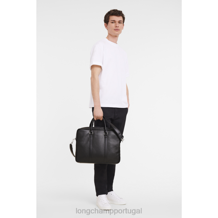 bolsas preto H88N478 maleta le foulonne homens Longchamp