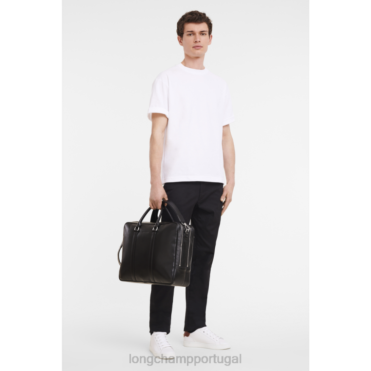 bolsas preto H88N481 maleta le foulonne homens Longchamp