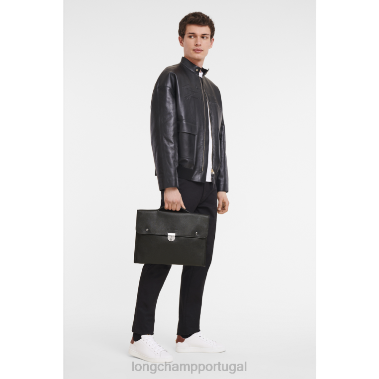 bolsas preto H88N483 maleta le foulonne homens Longchamp