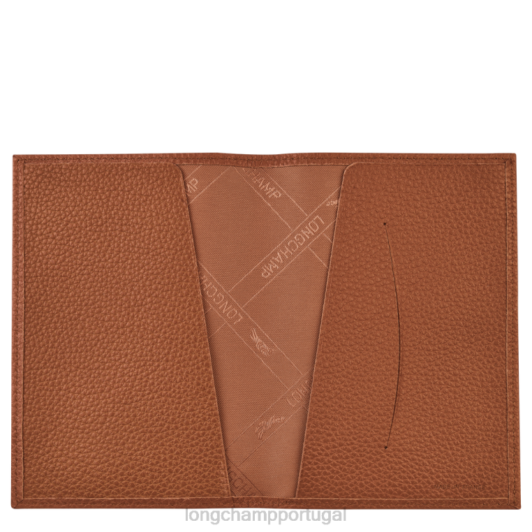 artigos de couro caramelo H88N726 capa para passaporte le foulonne homens Longchamp
