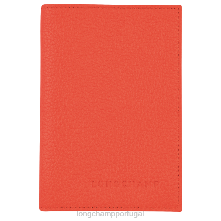artigos de couro laranja H88N725 capa para passaporte le foulonne homens Longchamp