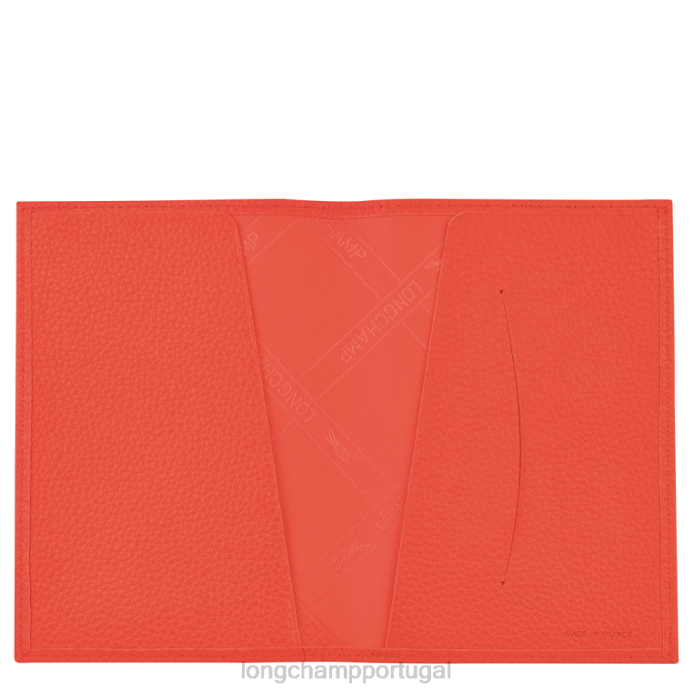 artigos de couro laranja H88N725 capa para passaporte le foulonne homens Longchamp