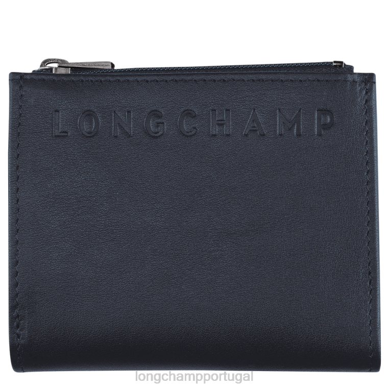 artigos de couro azul da meia noite H88N626 carteira 3D homens Longchamp