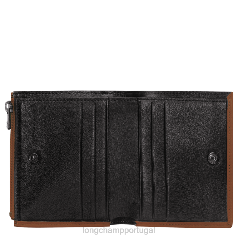 artigos de couro conhaque H88N625 carteira 3D homens Longchamp