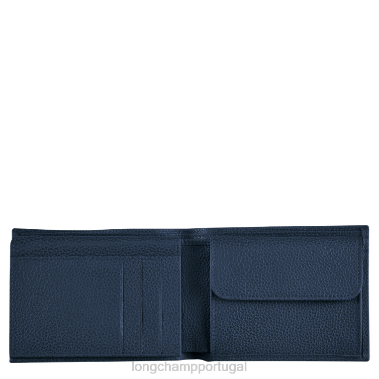 artigos de couro marinha H88N634 carteira le foulonne homens Longchamp