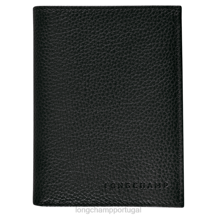 artigos de couro preto H88N630 carteira le foulonne homens Longchamp
