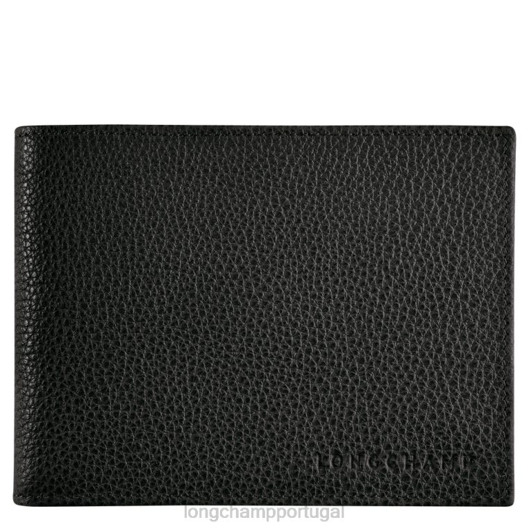 artigos de couro preto H88N633 carteira le foulonne homens Longchamp