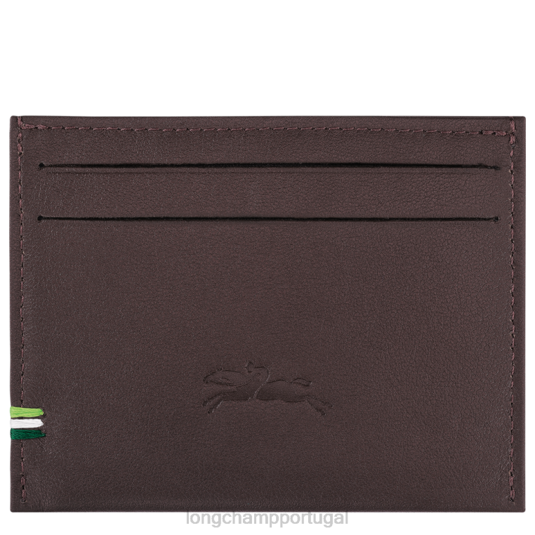 artigos de couro café H88N18 titular do cartão sur seine homens Longchamp