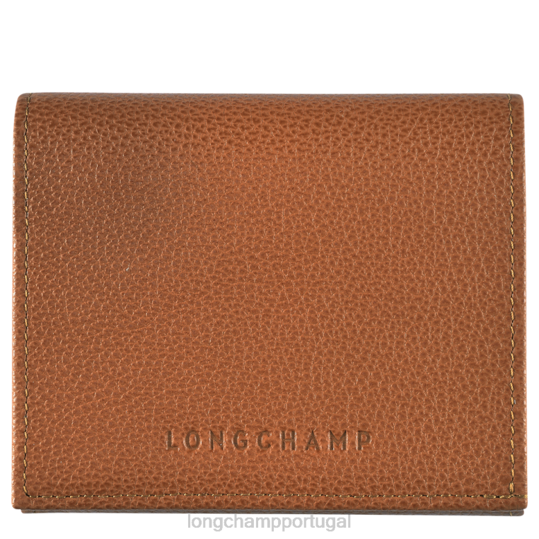artigos de couro caramelo H88N543 porta-moedas le foulonne homens Longchamp