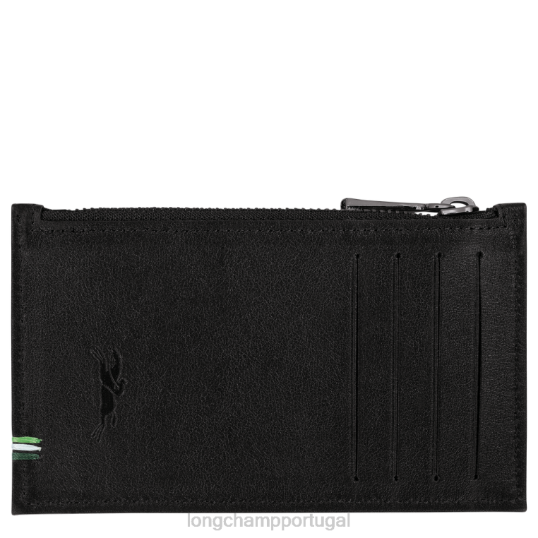 artigos de couro preto H88N1133 porta moedas sur seine homens Longchamp