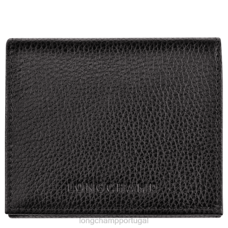 artigos de couro preto H88N542 porta-moedas le foulonne homens Longchamp