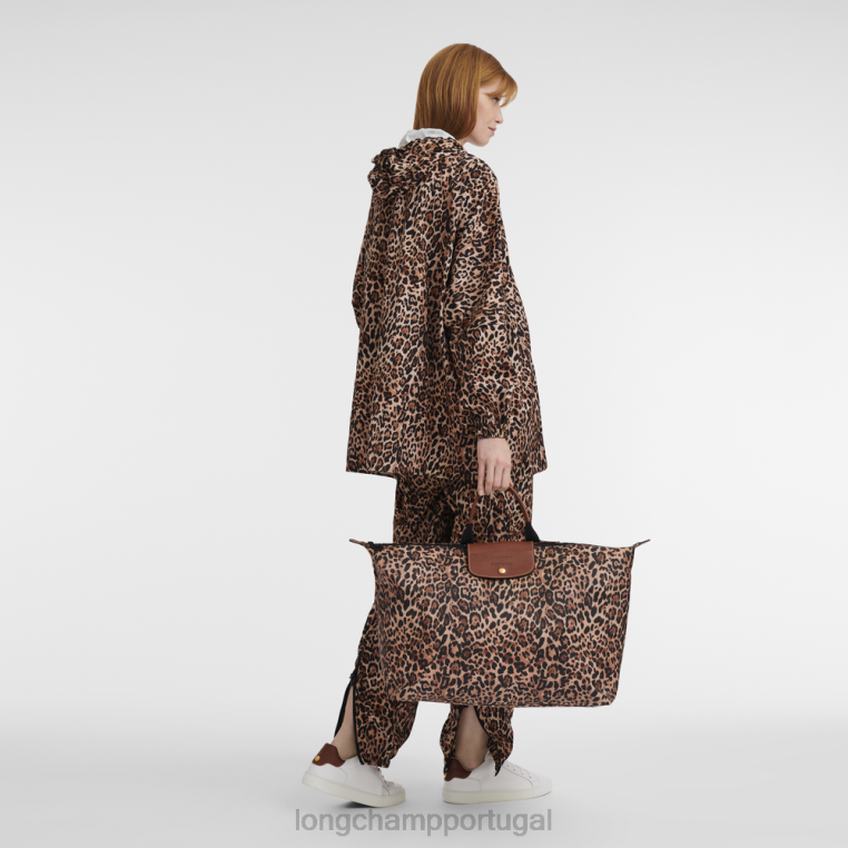 bolsas estampa de pantera H88N831 bolsa/mochila de viagem homens Longchamp X D'heygere