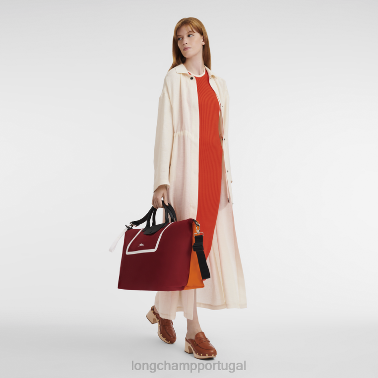 bolsas laranja/bordô H88N778 bolsa de viagem coleção le pliage homens Longchamp