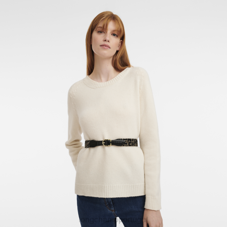 acessórios cinza/preto H88N930 Cinturão de 1980 mulheres Longchamp