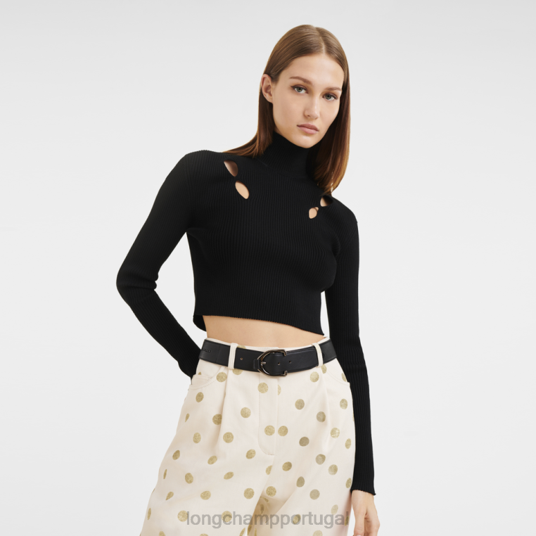 acessórios preto H88N947 cinto 3d mulheres Longchamp