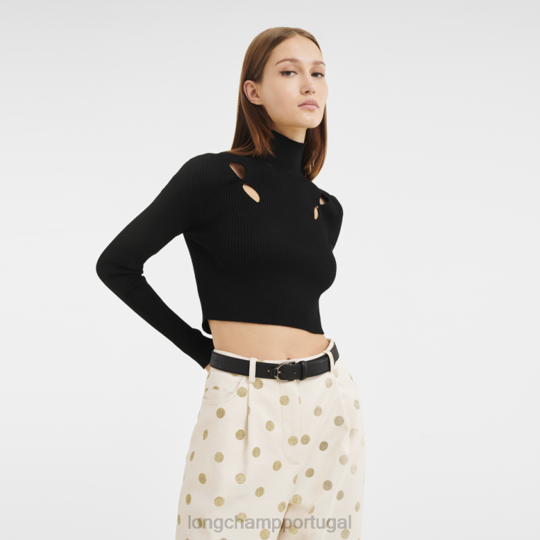 acessórios preto H88N949 cinto 3d mulheres Longchamp