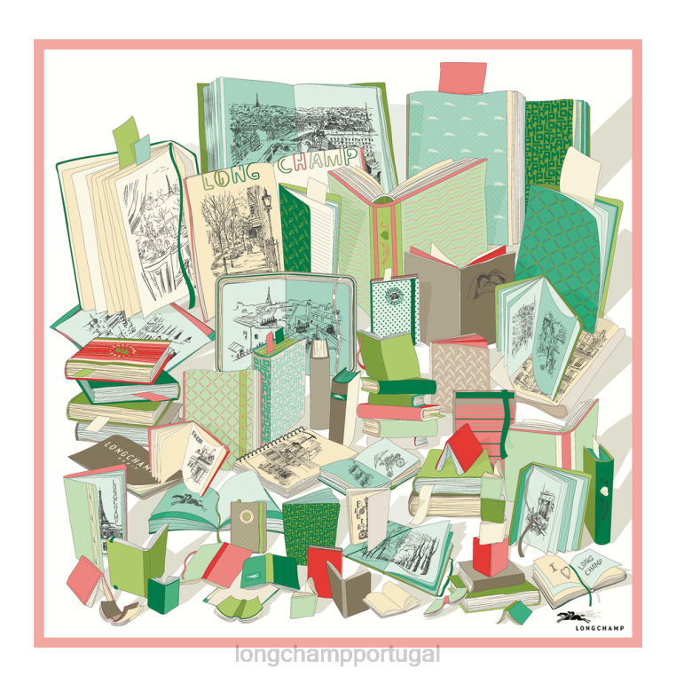 acessórios Celadon H88N1051 lenço de seda coleção primavera/verão 2023 90 mulheres Longchamp