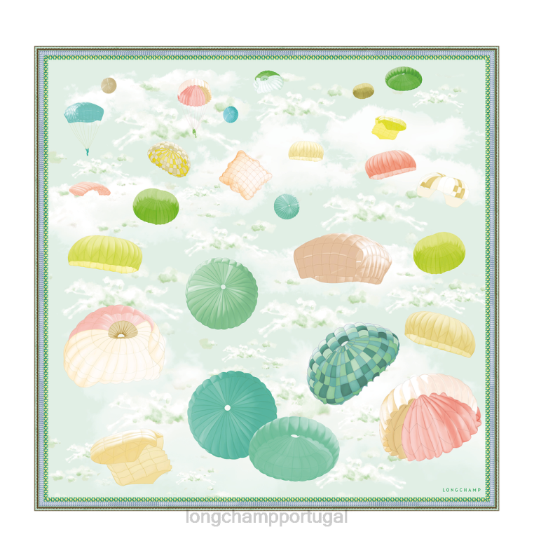 acessórios céu azul H88N1053 lenço de seda coleção primavera/verão 2023 90 mulheres Longchamp