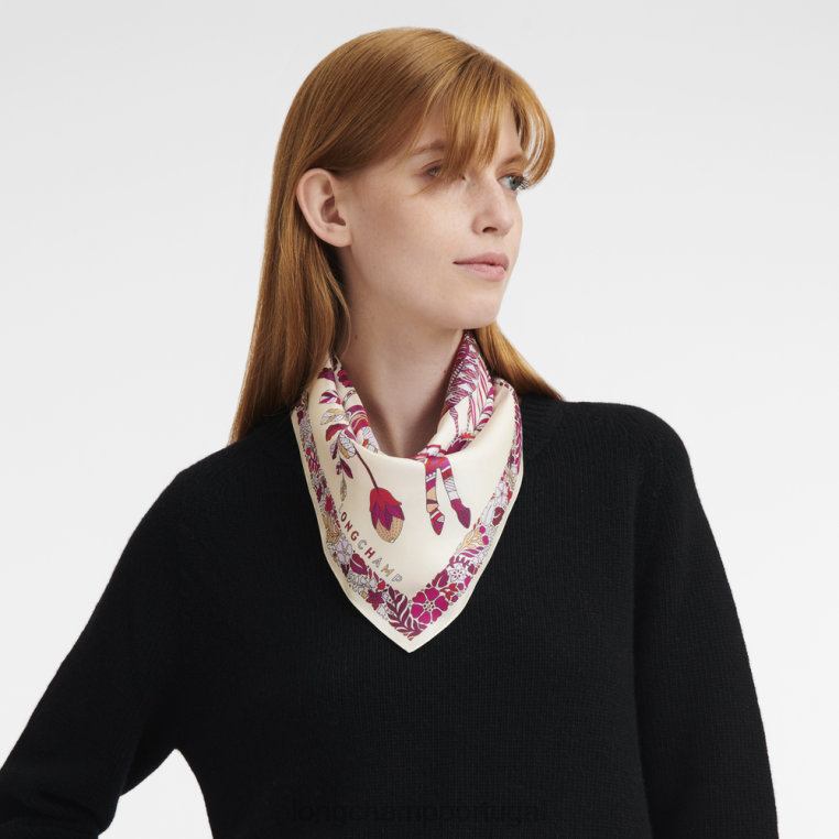 acessórios fúcsia H88N1006 lenço de seda coleção primavera/verão 2023 50 mulheres Longchamp