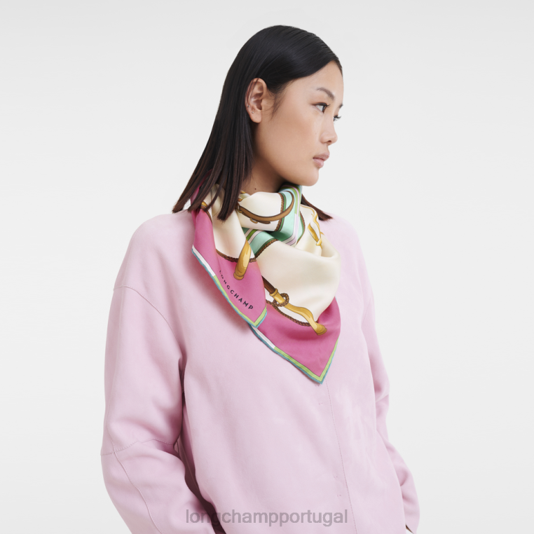 acessórios fúcsia H88N1047 lenço de seda coleção primavera/verão 2023 90 mulheres Longchamp