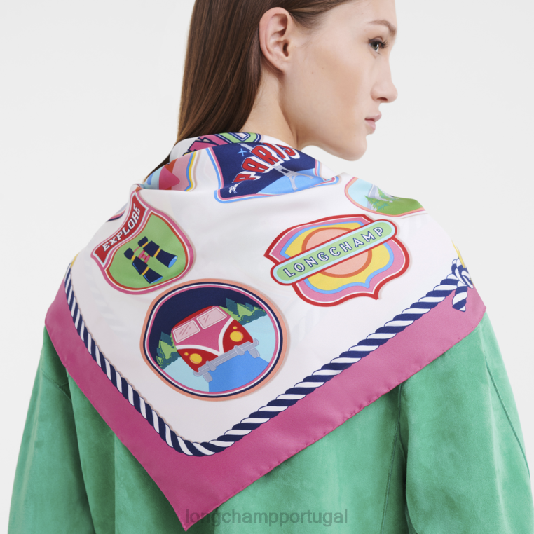 acessórios fúcsia H88N1057 lenço de seda coleção primavera/verão 2023 90 mulheres Longchamp