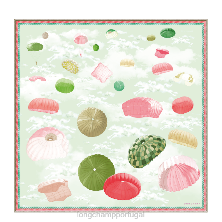 acessórios grama/luz verde H88N1055 lenço de seda coleção primavera/verão 2023 90 mulheres Longchamp