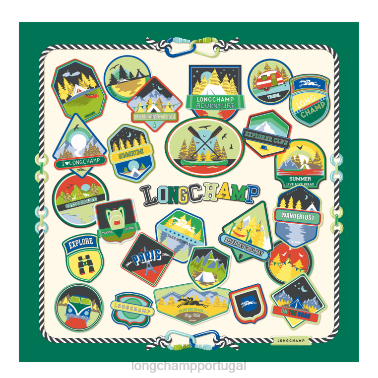 acessórios grama/luz verde H88N1058 lenço de seda coleção primavera/verão 2023 90 mulheres Longchamp