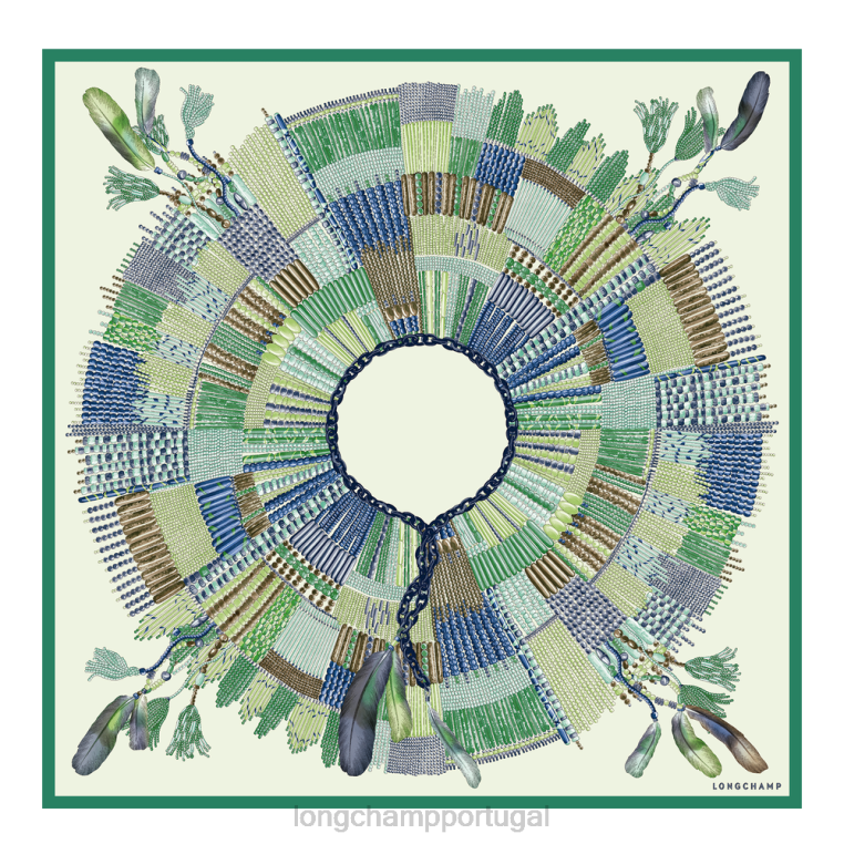 acessórios grama/luz verde H88N1061 lenço de seda coleção primavera/verão 2023 90 mulheres Longchamp