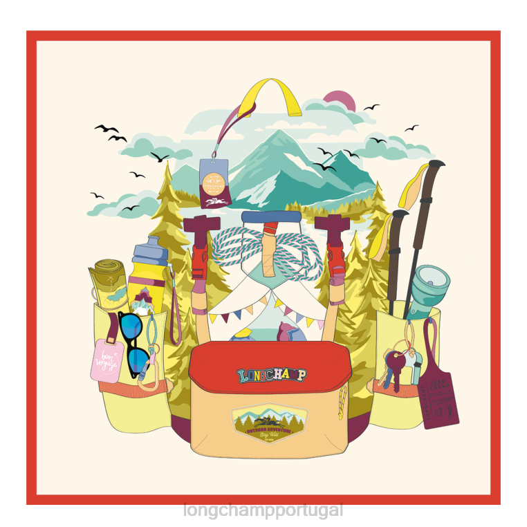 acessórios laranja H88N1033 lenço de seda coleção primavera/verão 2023 70 mulheres Longchamp