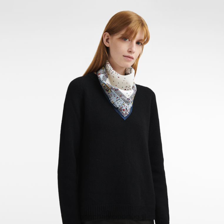 acessórios marinha H88N1009 lenço de seda coleção primavera/verão 2023 mulheres Longchamp