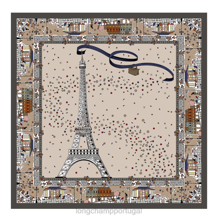 acessórios papel H88N1012 lenço de seda coleção primavera/verão 2023 mulheres Longchamp
