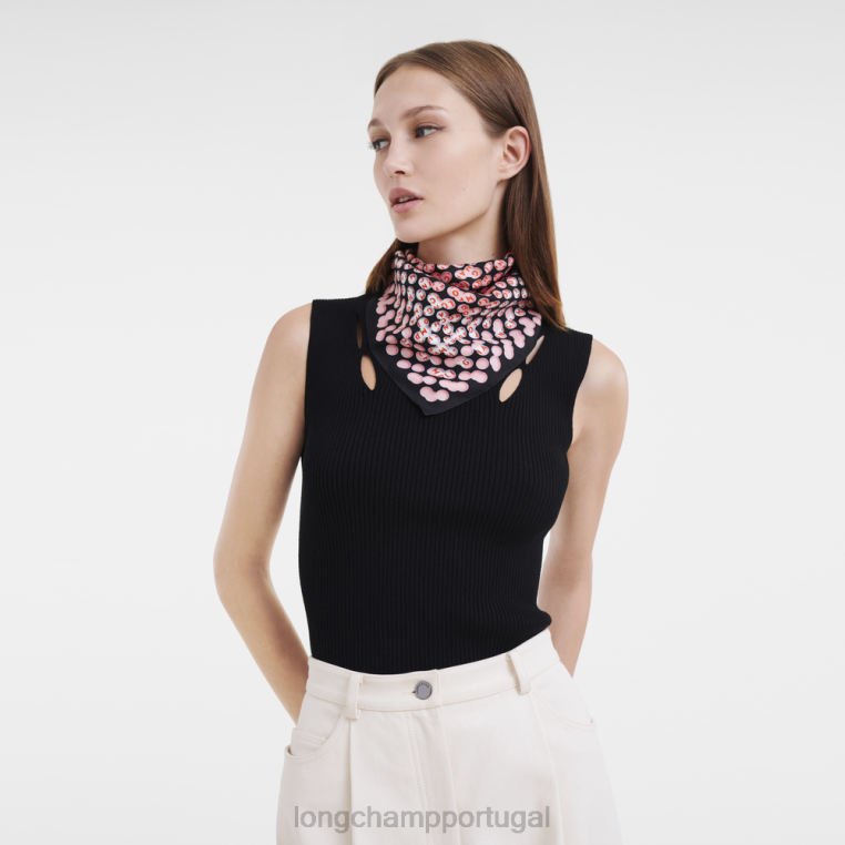acessórios preto H88N1014 lenço de seda coleção primavera/verão 2023 50 mulheres Longchamp