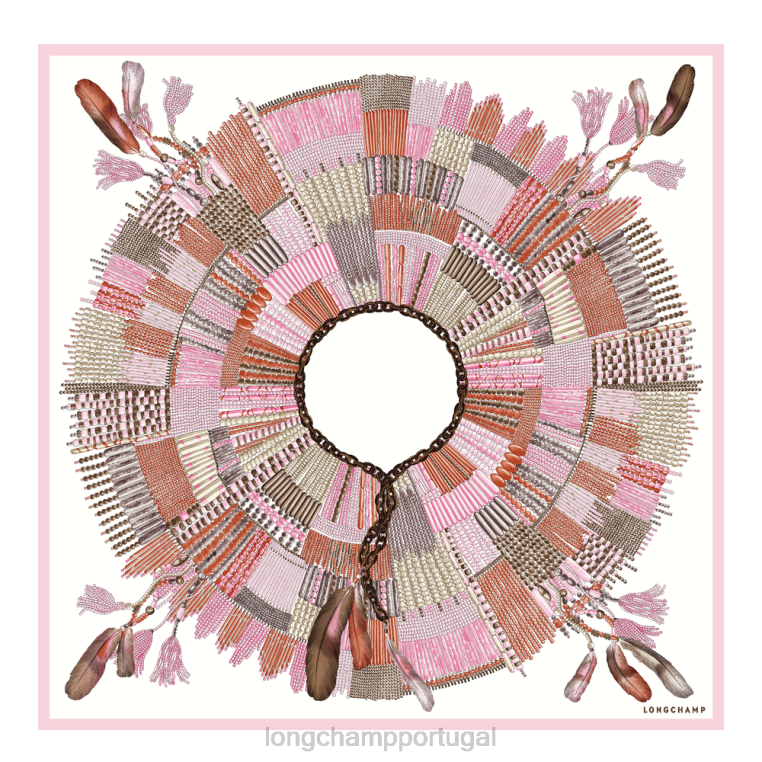 acessórios rosa H88N1059 lenço de seda coleção primavera/verão 2023 90 mulheres Longchamp