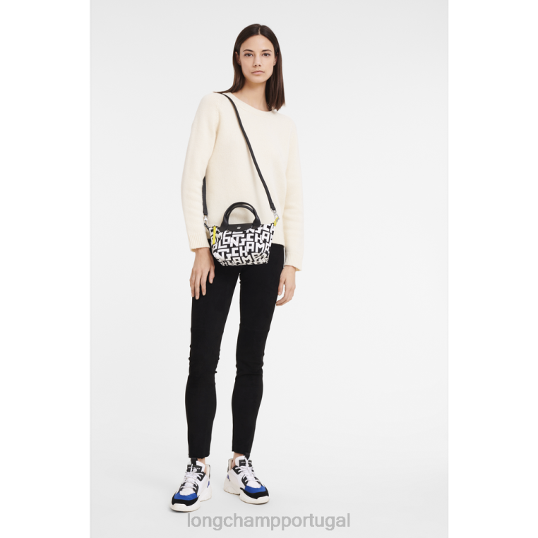 bolsas Preto branco H88N89 bolsa le pliage lgp mulheres Longchamp