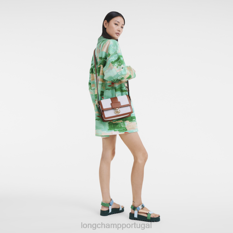 bolsas conhaque H88N244 bolsa crossbody box trot mulheres Longchamp