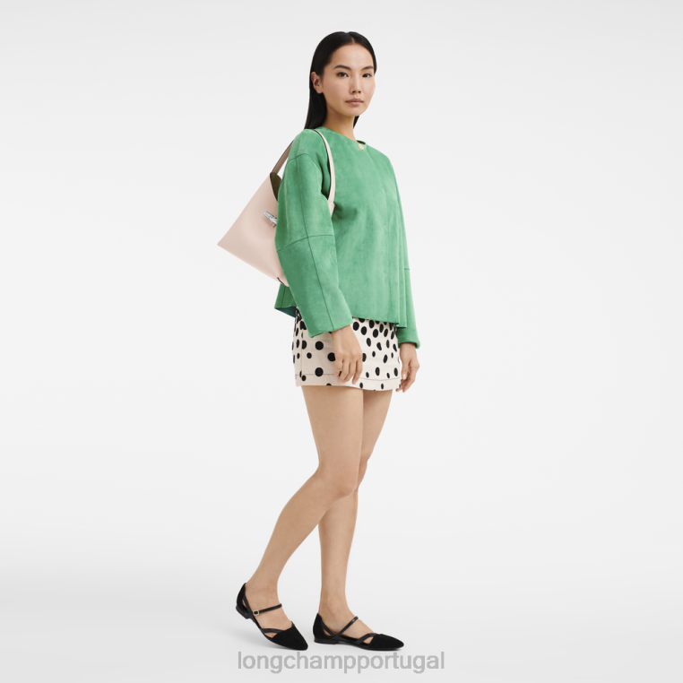 bolsas Rosa pálido H88N367 bolsa roseau hobo mulheres Longchamp