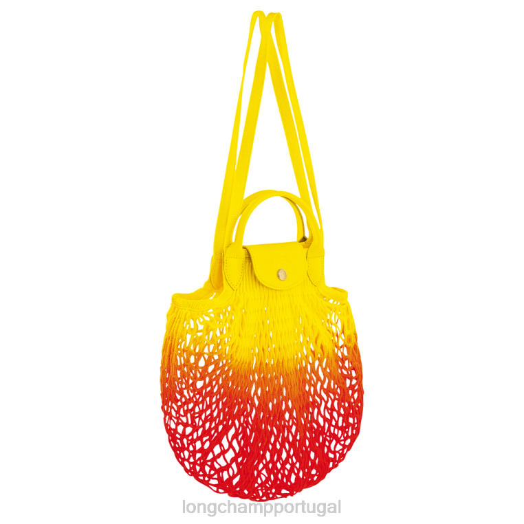 bolsas amarelo alaranjado H88N8 bolsa de malha de filé le pliage mulheres Longchamp