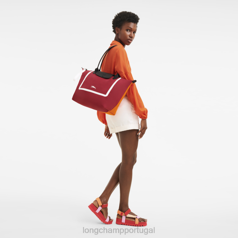 bolsas laranja/bordô H88N7 bolsa tote coleção le pliage mulheres Longchamp