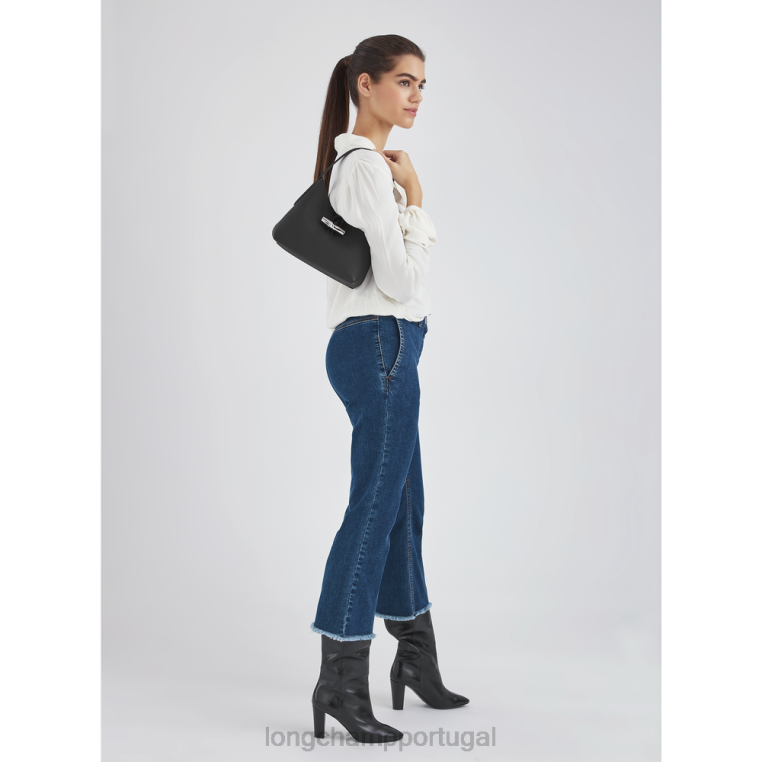 bolsas preto H88N371 bolsa roseau hobo mulheres Longchamp