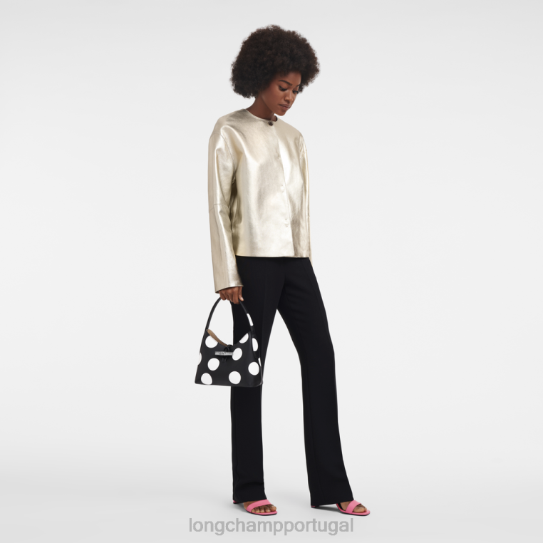 bolsas preto H88N383 bolsa roseau hobo mulheres Longchamp
