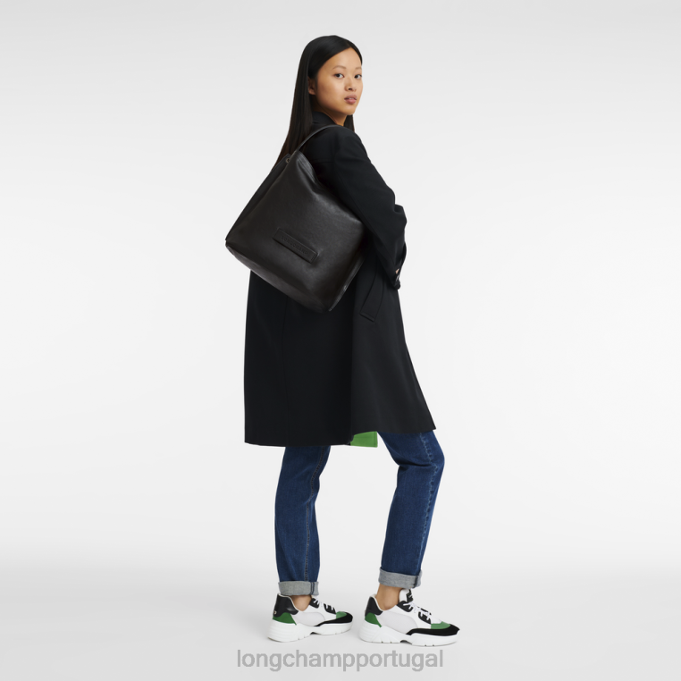 bolsas preto H88N398 bolsa hobo 3d mulheres Longchamp