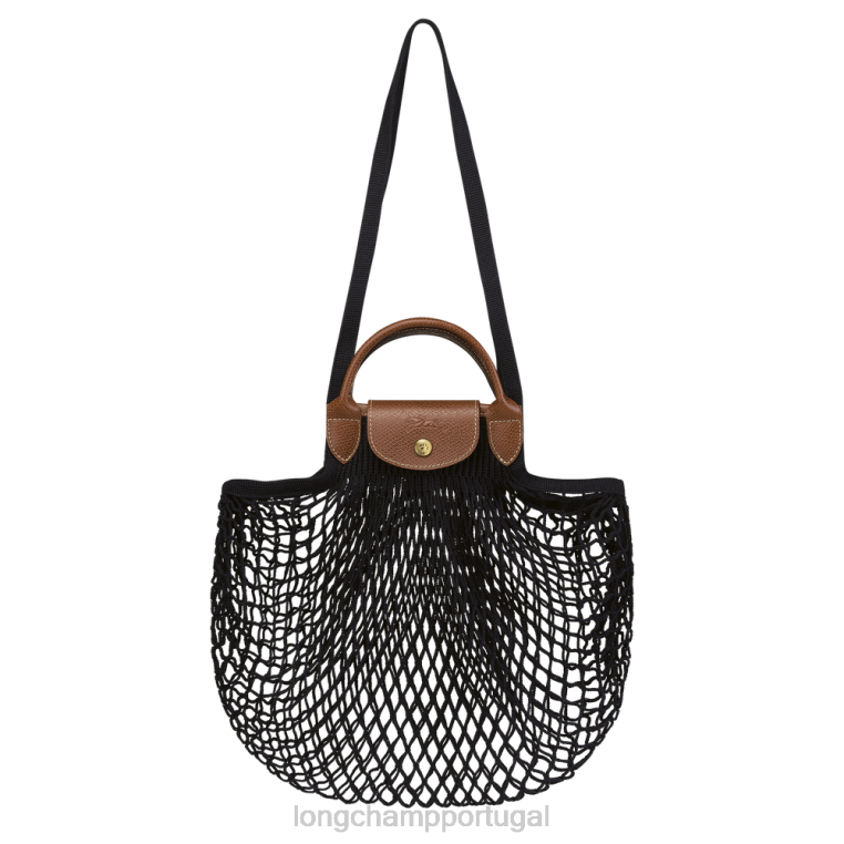 bolsas preto H88N65 bolsa de malha de filé le pliage mulheres Longchamp