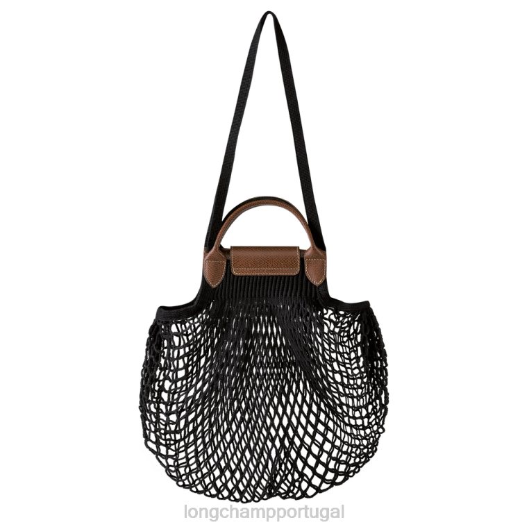 bolsas preto H88N65 bolsa de malha de filé le pliage mulheres Longchamp