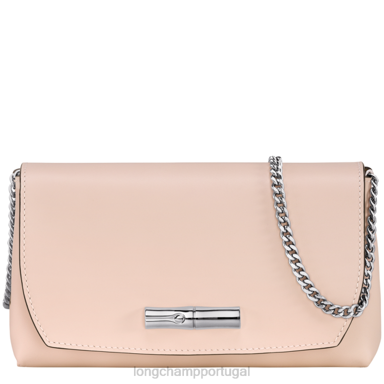 artigos de couro Rosa pálido H88N249 embreagem rosa mulheres Longchamp