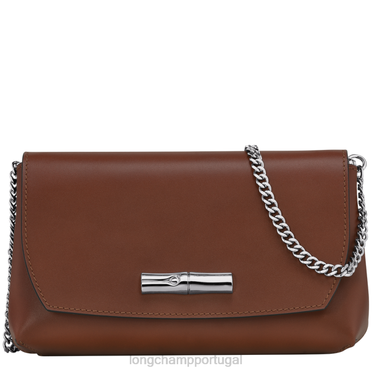 artigos de couro ébano H88N247 embreagem rosa mulheres Longchamp