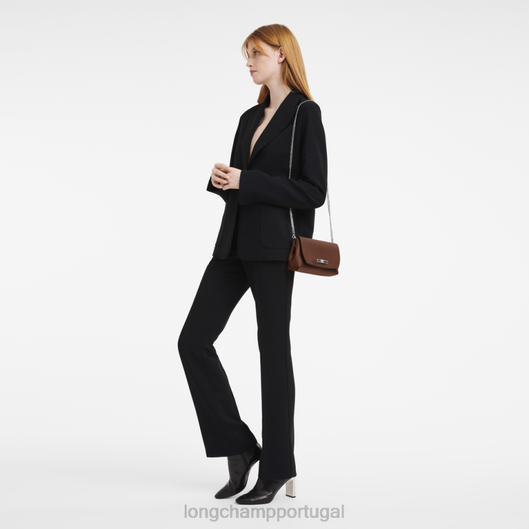 artigos de couro ébano H88N247 embreagem rosa mulheres Longchamp