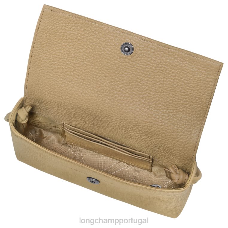 artigos de couro bege H88N10 clutch essencial roseau mulheres Longchamp