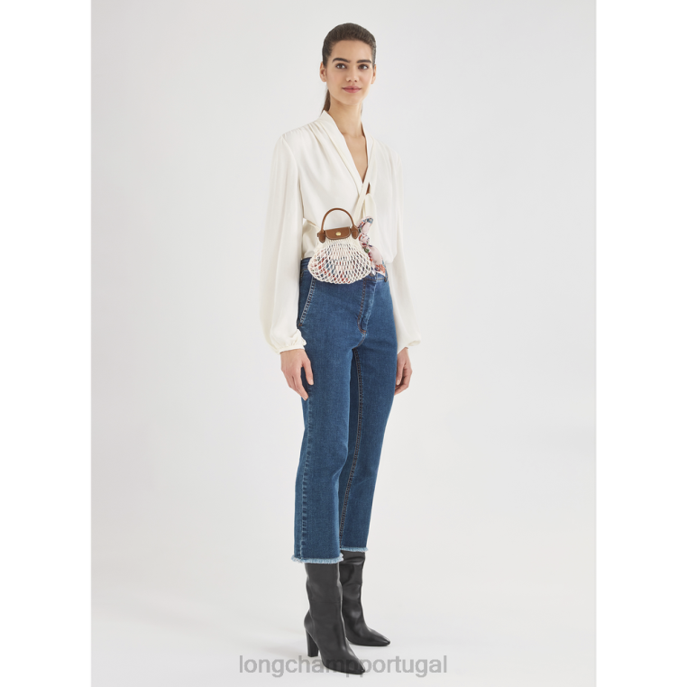 artigos de couro cru H88N19 bolsa de malha de filé le pliage mulheres Longchamp