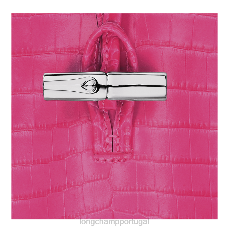 artigos de couro fúcsia H88N689 capa de telefone roseau croco com renda mulheres Longchamp